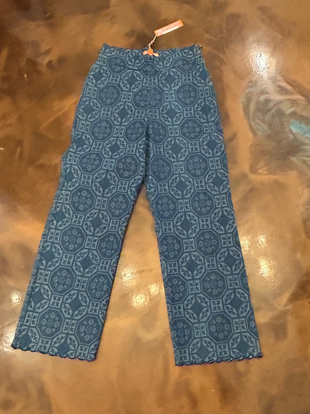 Brooks Ave- Tetlow Pattern Blue Trouser Denim Nwt — image 2 of 8